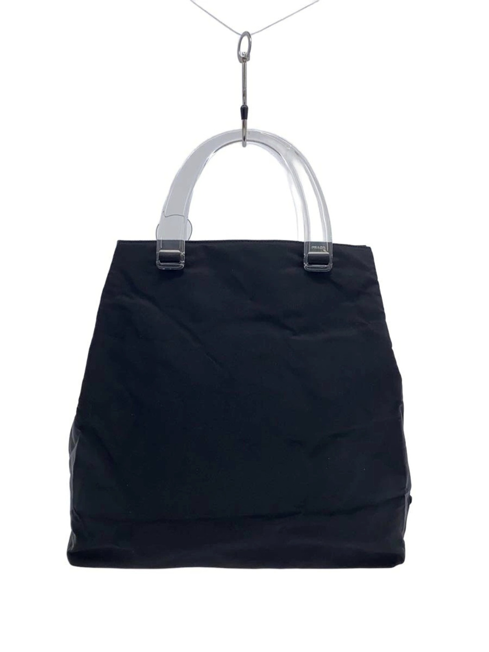 Prada Tote Bag Clear Handles Black